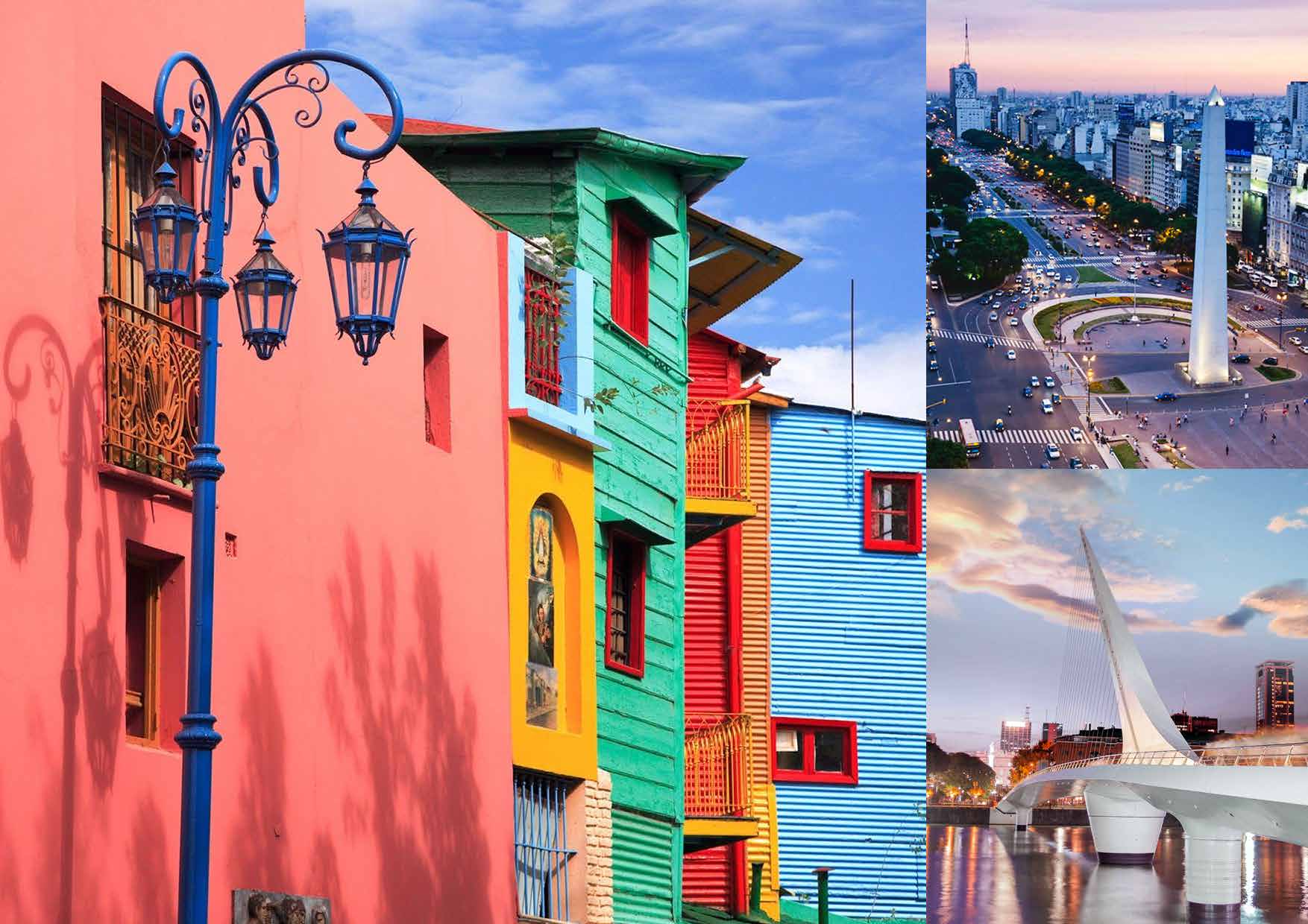 La Boca, the Obelisk, and the modern waterfront in Buenos Aires